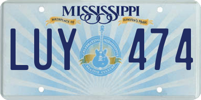 MS license plate LUY474