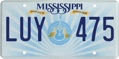 MS license plate LUY475