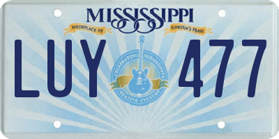 MS license plate LUY477