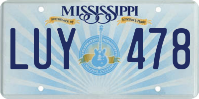 MS license plate LUY478