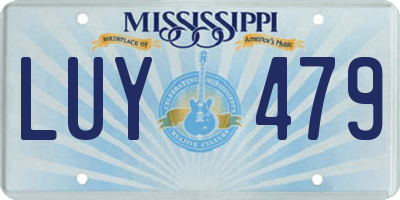 MS license plate LUY479