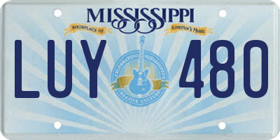 MS license plate LUY480