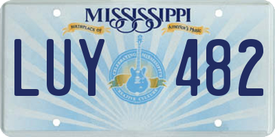 MS license plate LUY482