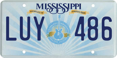 MS license plate LUY486