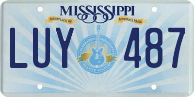 MS license plate LUY487