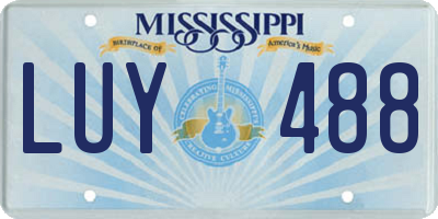 MS license plate LUY488