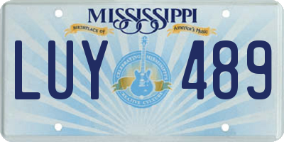 MS license plate LUY489