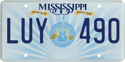 MS license plate LUY490