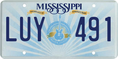 MS license plate LUY491