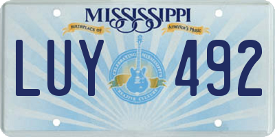 MS license plate LUY492