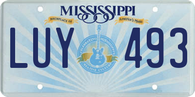 MS license plate LUY493