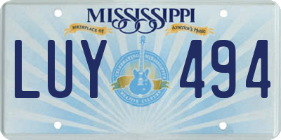 MS license plate LUY494