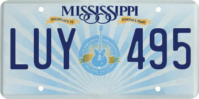 MS license plate LUY495