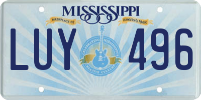 MS license plate LUY496