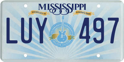 MS license plate LUY497