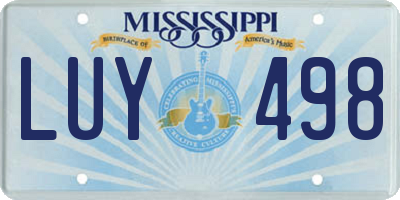 MS license plate LUY498
