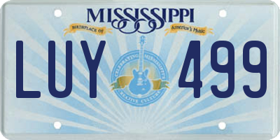 MS license plate LUY499