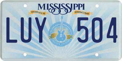 MS license plate LUY504