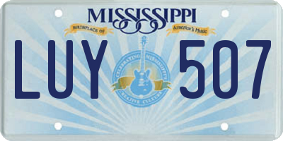 MS license plate LUY507