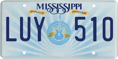 MS license plate LUY510