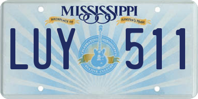 MS license plate LUY511