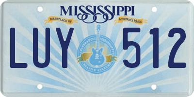 MS license plate LUY512