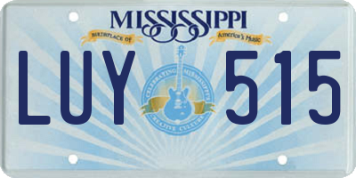 MS license plate LUY515