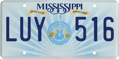 MS license plate LUY516