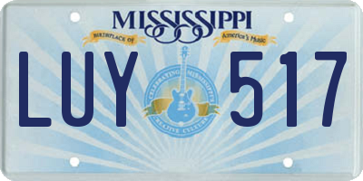 MS license plate LUY517