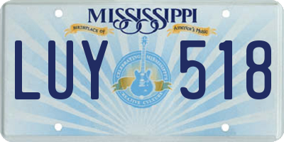 MS license plate LUY518