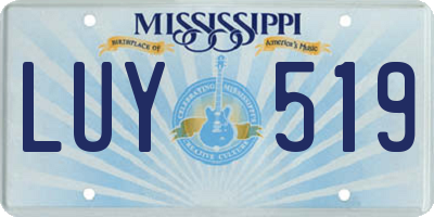 MS license plate LUY519