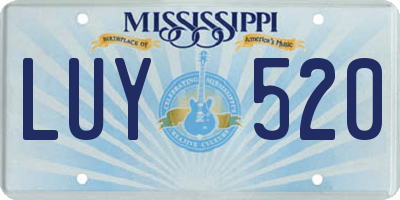 MS license plate LUY520
