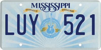 MS license plate LUY521