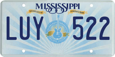MS license plate LUY522