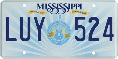 MS license plate LUY524