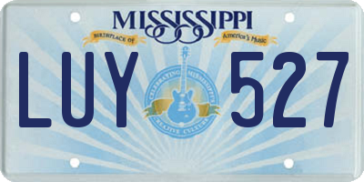MS license plate LUY527
