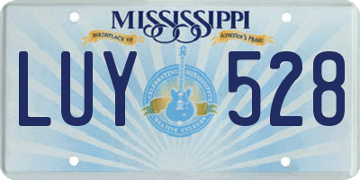 MS license plate LUY528