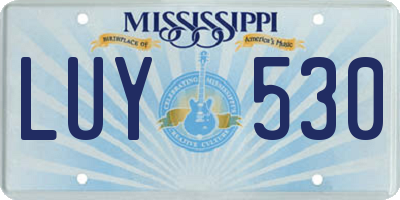 MS license plate LUY530