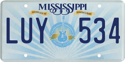 MS license plate LUY534
