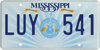 MS license plate LUY541