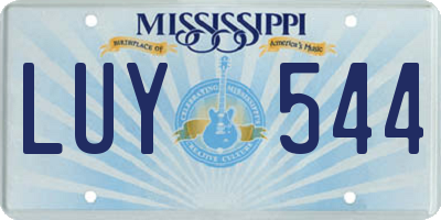 MS license plate LUY544