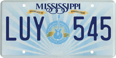 MS license plate LUY545