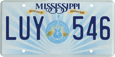MS license plate LUY546