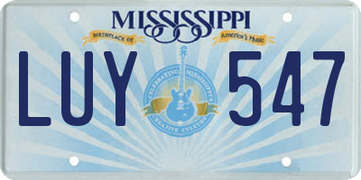 MS license plate LUY547