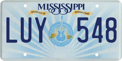 MS license plate LUY548