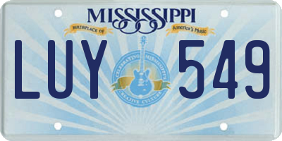 MS license plate LUY549