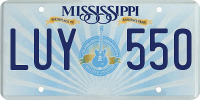 MS license plate LUY550