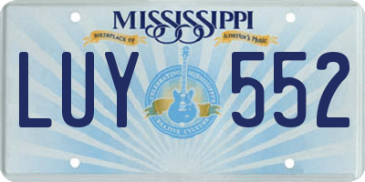 MS license plate LUY552