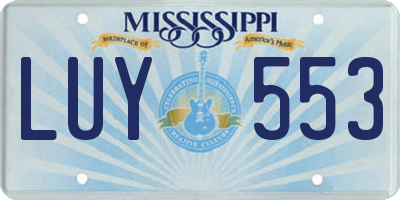 MS license plate LUY553