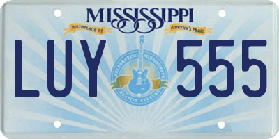 MS license plate LUY555